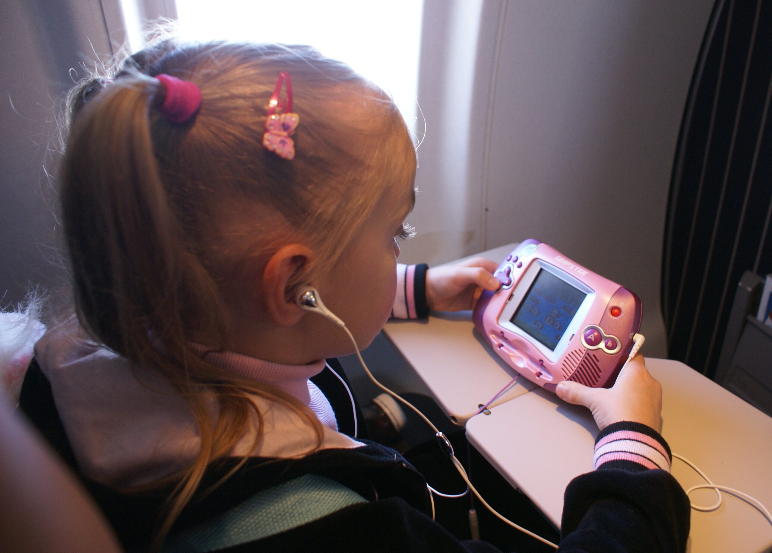 Primary Source: Photograph
Handheld games like this Leapster have replaced arcades and opened up a whole new category of entertainment.